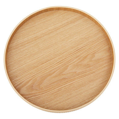 Medium Natural Fir Wood Circular Tray