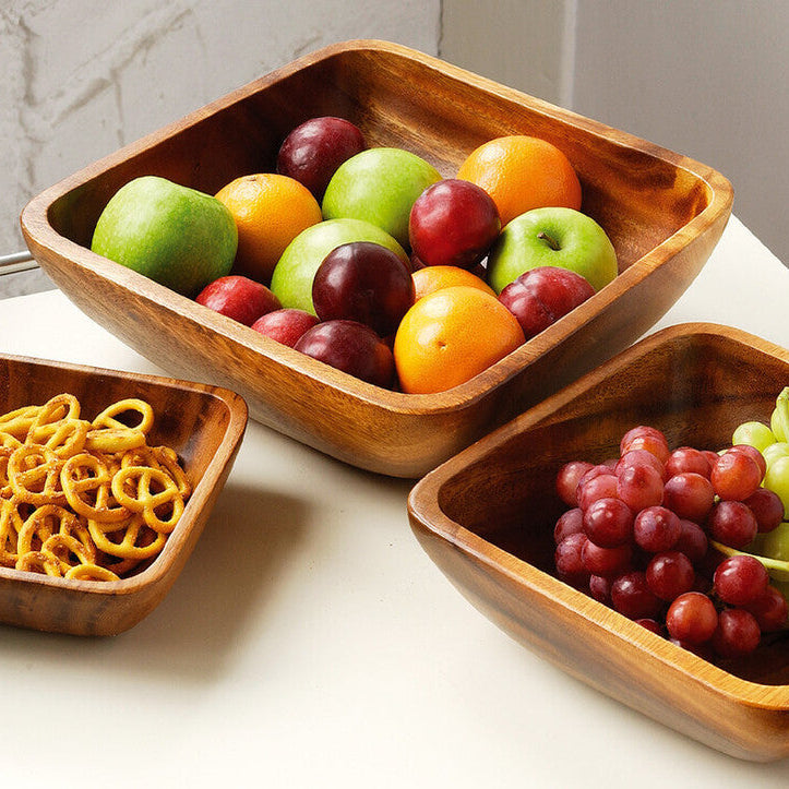 Large Square Acacia Serving Bowl