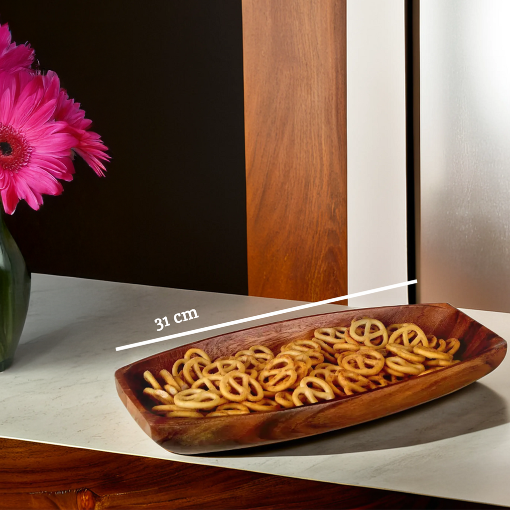 Small Oblong Acacia Wood Platter Dish