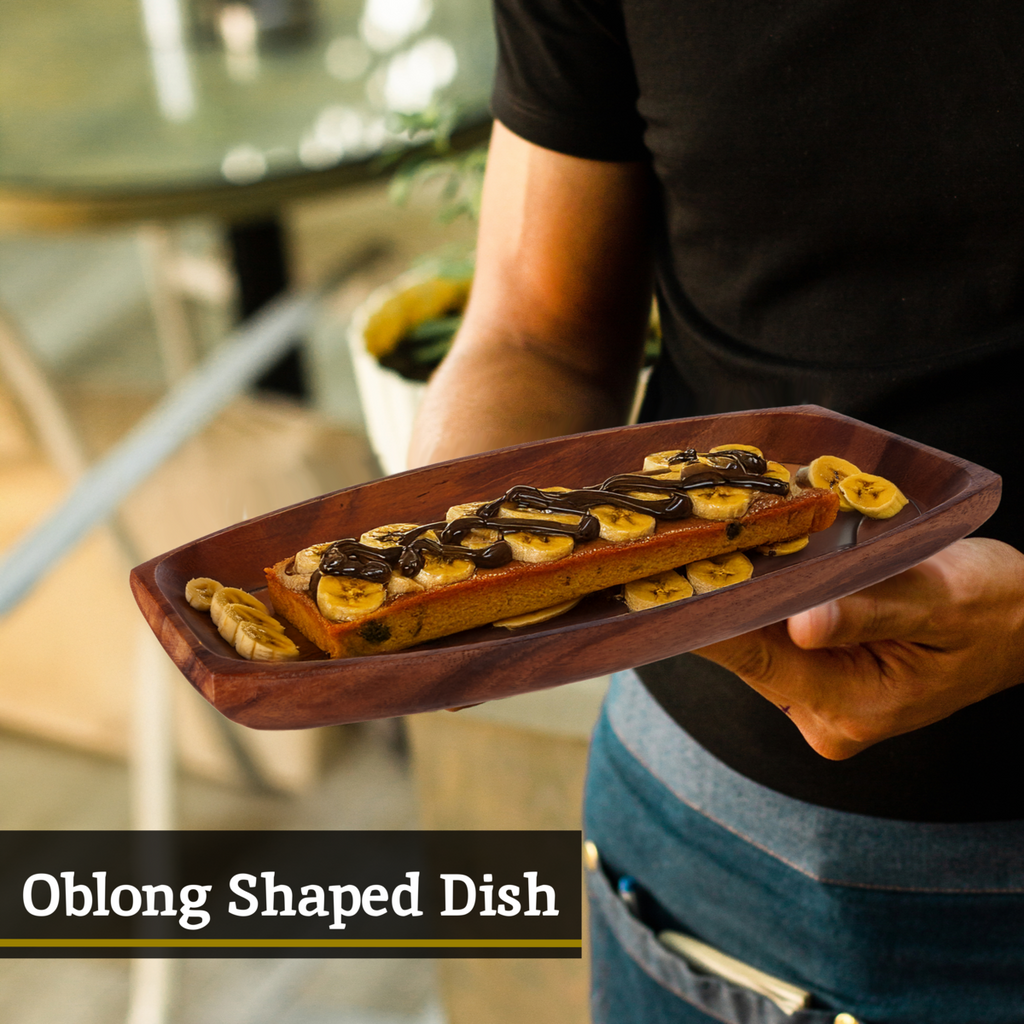 Small Oblong Acacia Wood Platter Dish