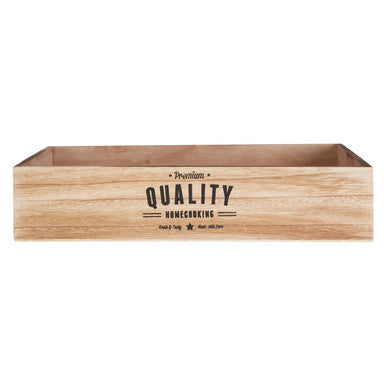 Natural Wood Storage Crate with Handles
