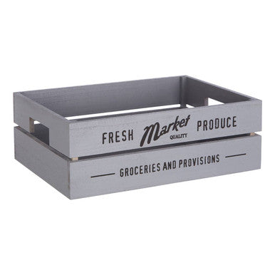 Grey Wood Set of 3 Provision Crates