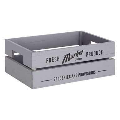 Grey Wood Set of 3 Provision Crates