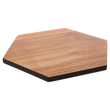 Hexagonal Acacia Chopping and Serving Board with Black Edge