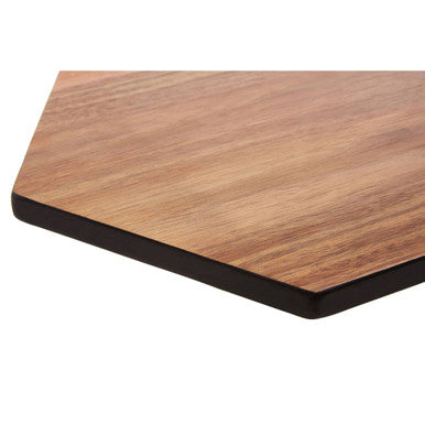Hexagonal Acacia Chopping and Serving Board with Black Edge