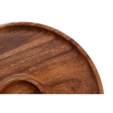 Round Acacia Chip and Dip Serving Dish