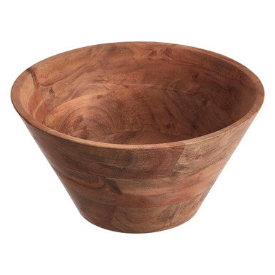 Acacia Wood Salad Bowl with Sloped Sides