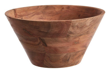 Acacia Wood Salad Bowl with Sloped Sides