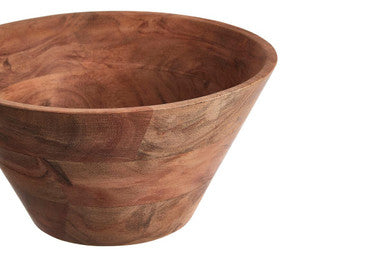 Acacia Wood Salad Bowl with Sloped Sides