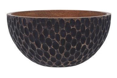 Small Mango Wood Bowl with Black Exterior