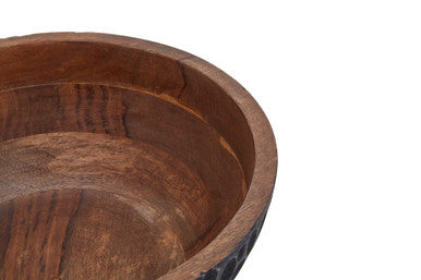 Small Mango Wood Bowl with Black Exterior
