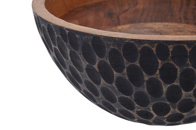 Small Mango Wood Bowl with Black Exterior