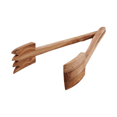 Olive Wood Serving Tongs