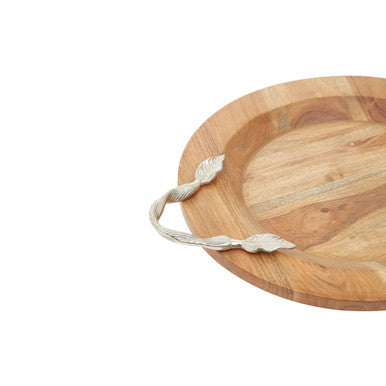 Large Round Acacia Wood Serving Tray