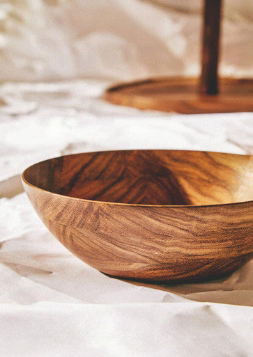 Large Round Sheesham Wood Salad Bowl
