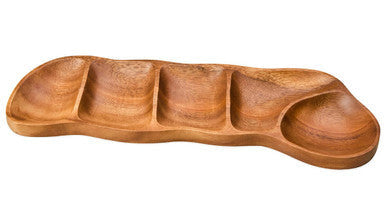 Acacia Wood Five Section Antipasti Dish