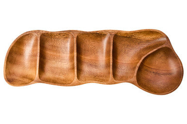 Acacia Wood Five Section Antipasti Dish