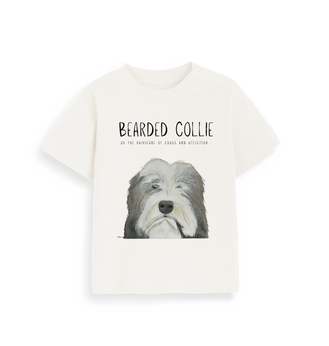 Bearded Collie Baby T-Shirt in Organic Cotton