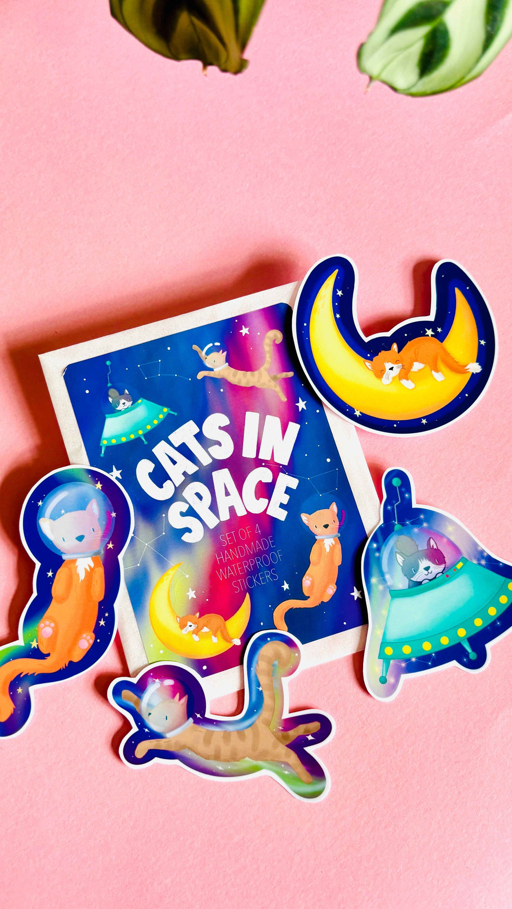 Space Cats Waterproof Vinyl Sticker Set of 4