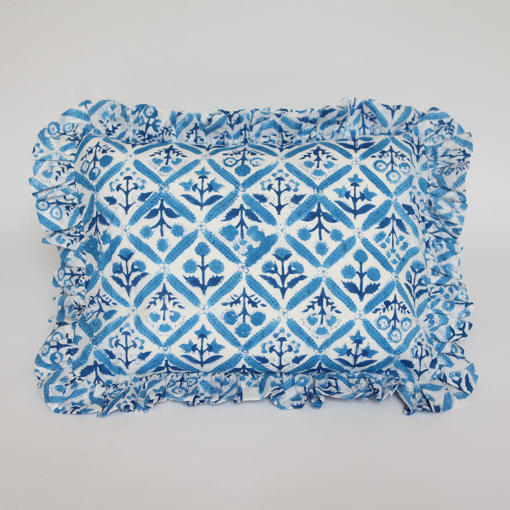 Blue Trellis Cushion Cover 30cm x 50cm