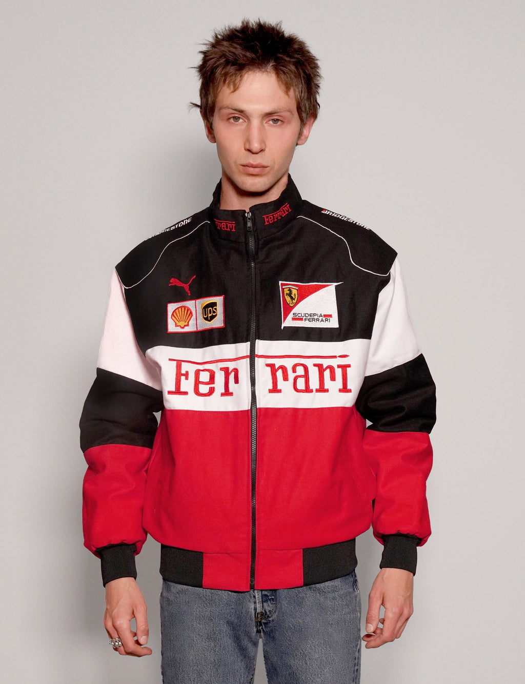 Red Racing Jacket Vintage Cotton