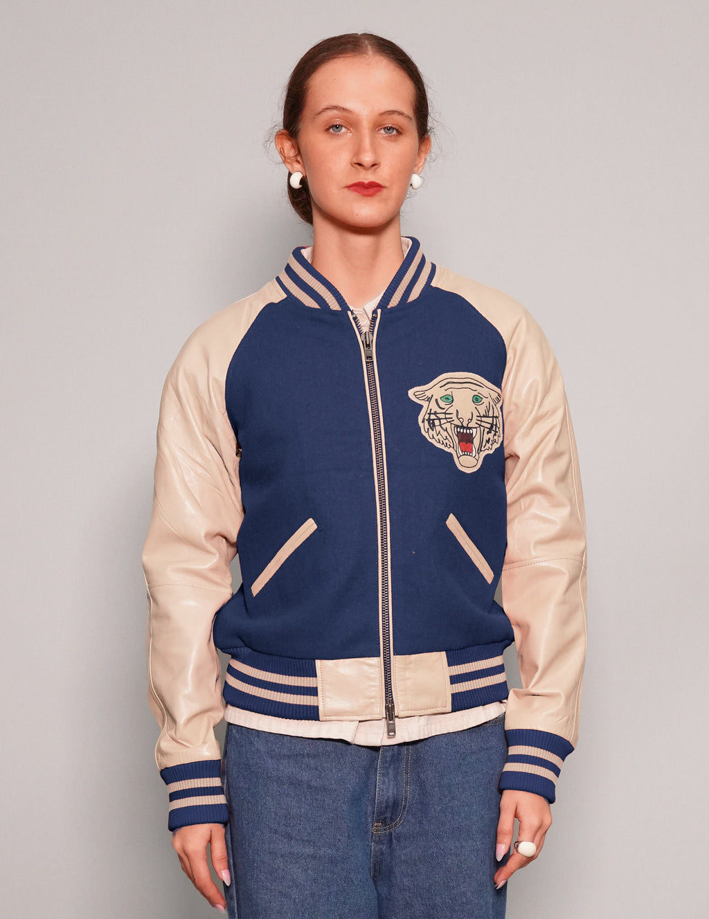 Immortal Varsity Bomber Jacket in Blue