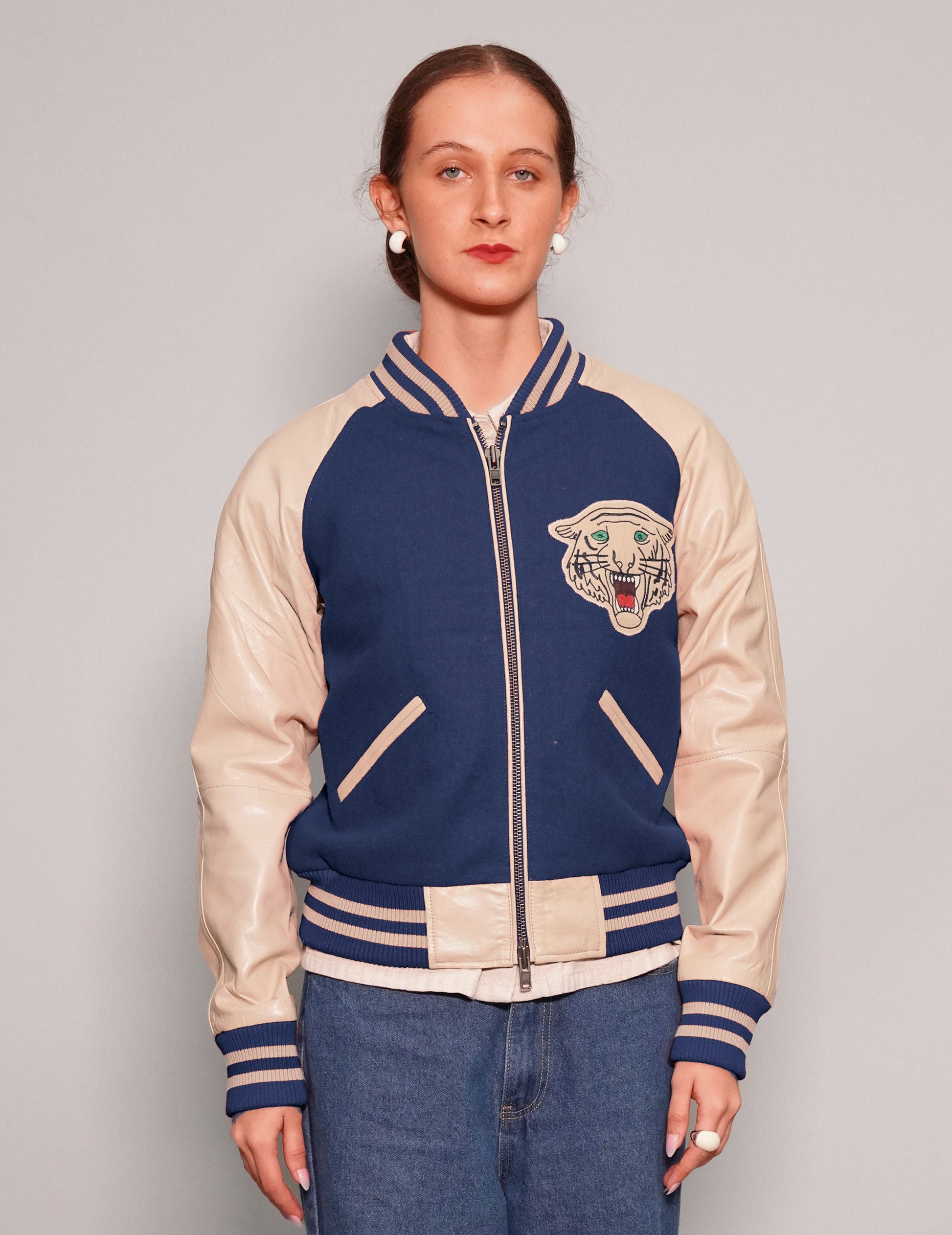 Immortal Varsity Bomber Jacket in Blue