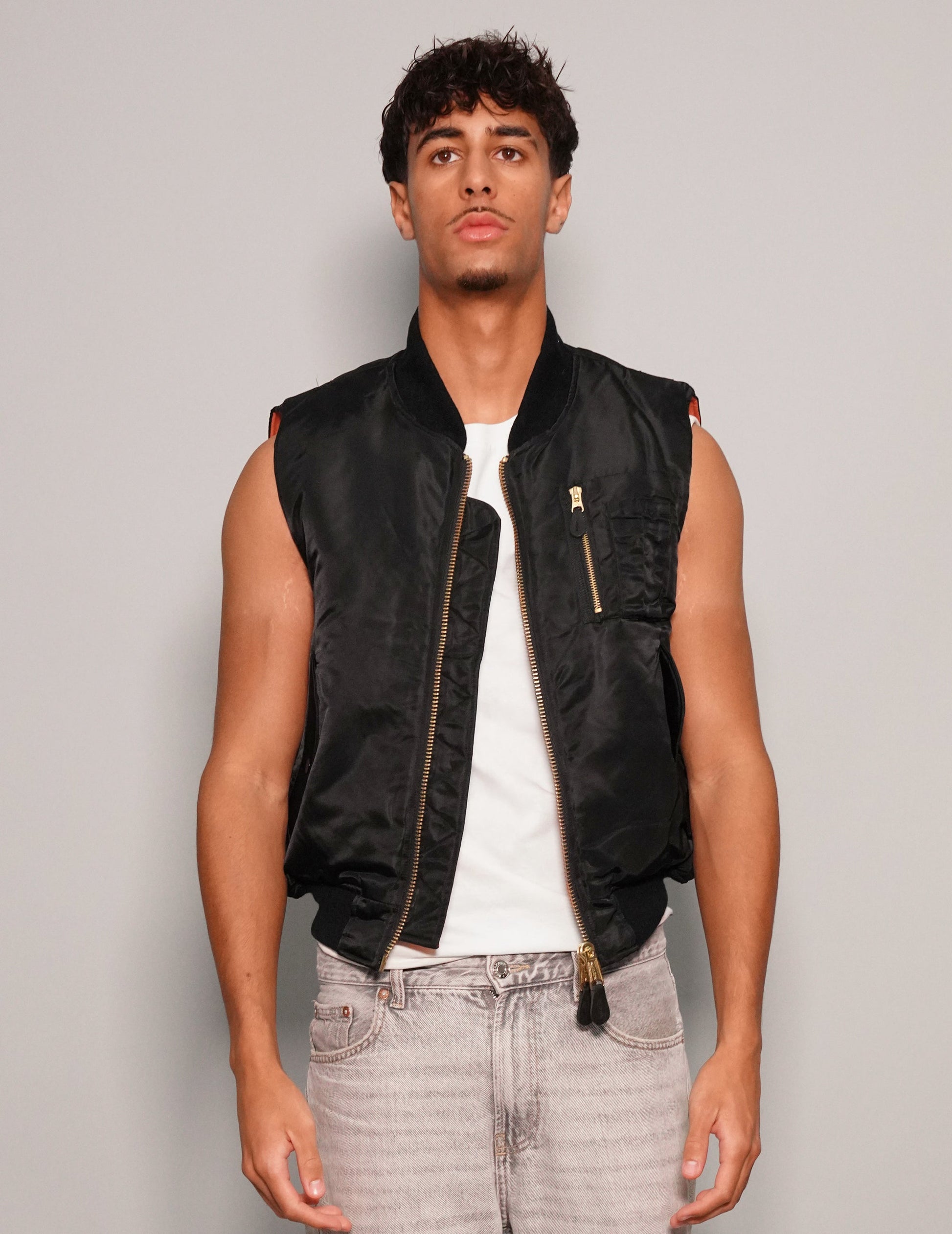 Saint Bomber Gilet in Black