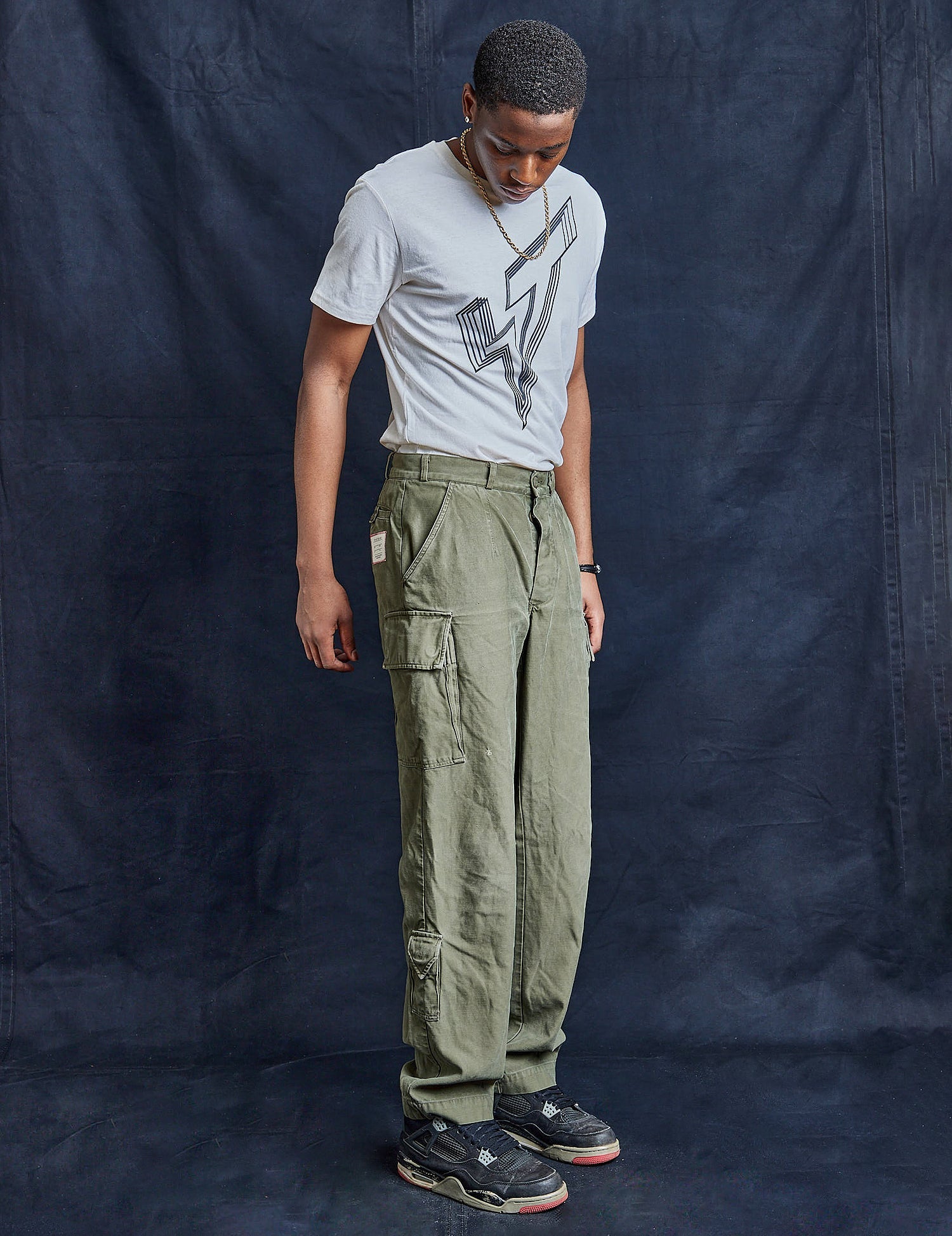 Olive Khaki Cargo Trousers