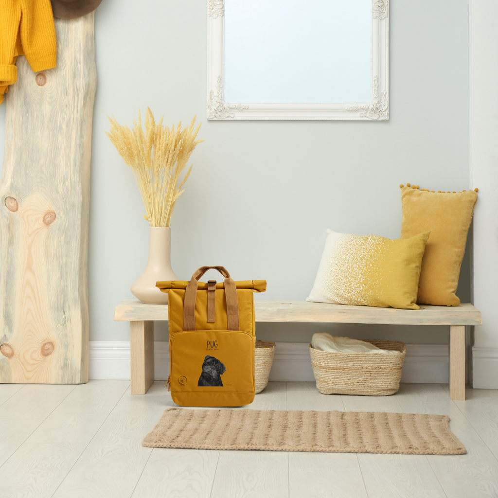 Pug or Snorty Potato Ethical Backpack for Pug Lovers Black