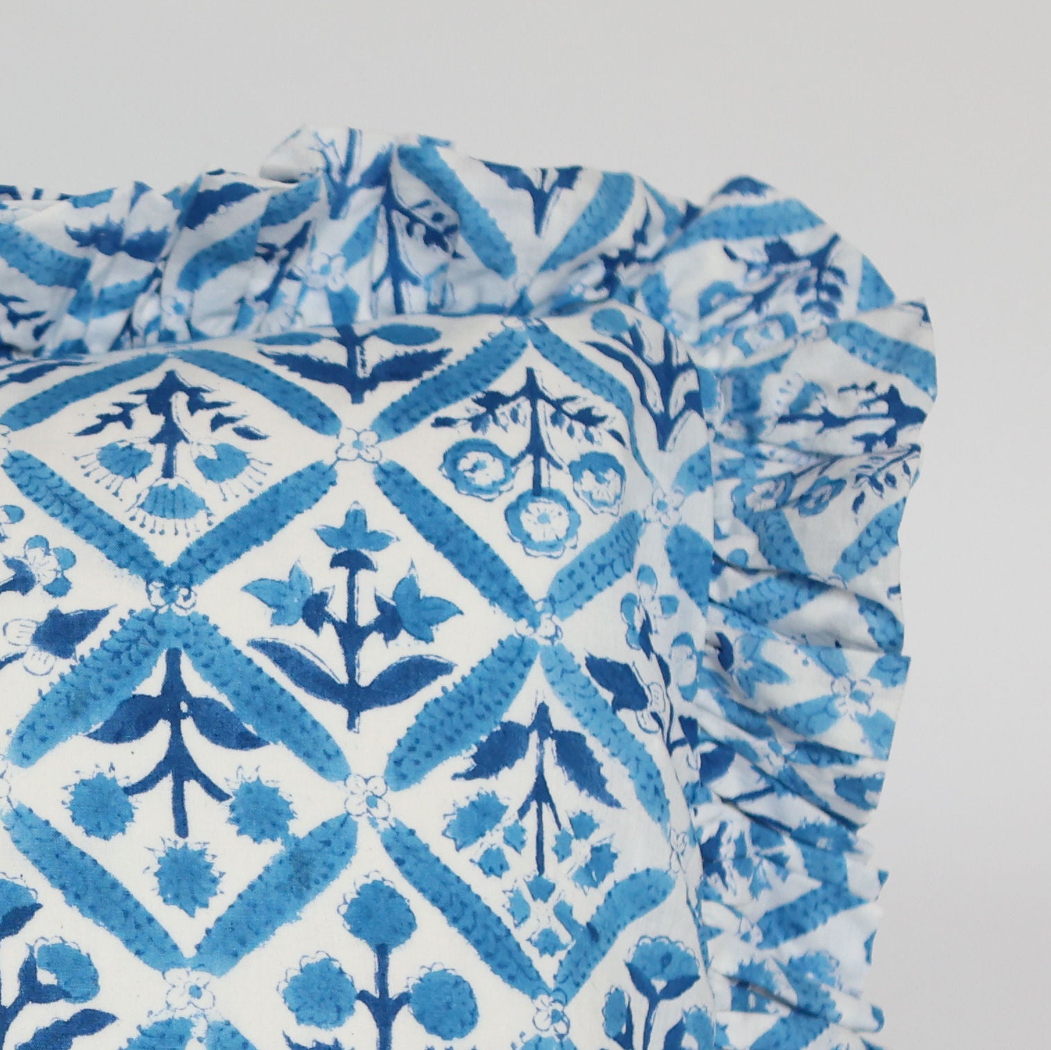 Blue Trellis Cushion Cover 30cm x 50cm