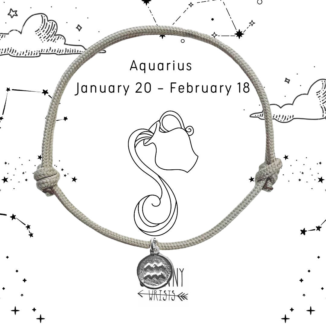 Baby Star Sign Rope Bracelet in Sterling Silver