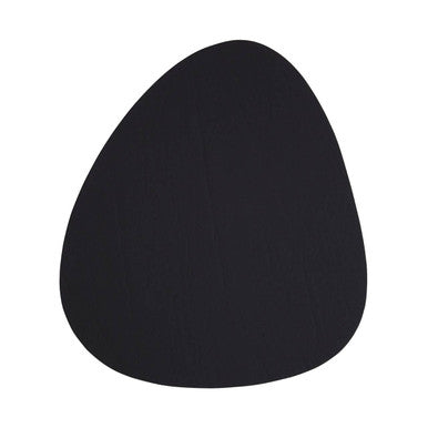 4 Piece Pebble Black Leather Coasters