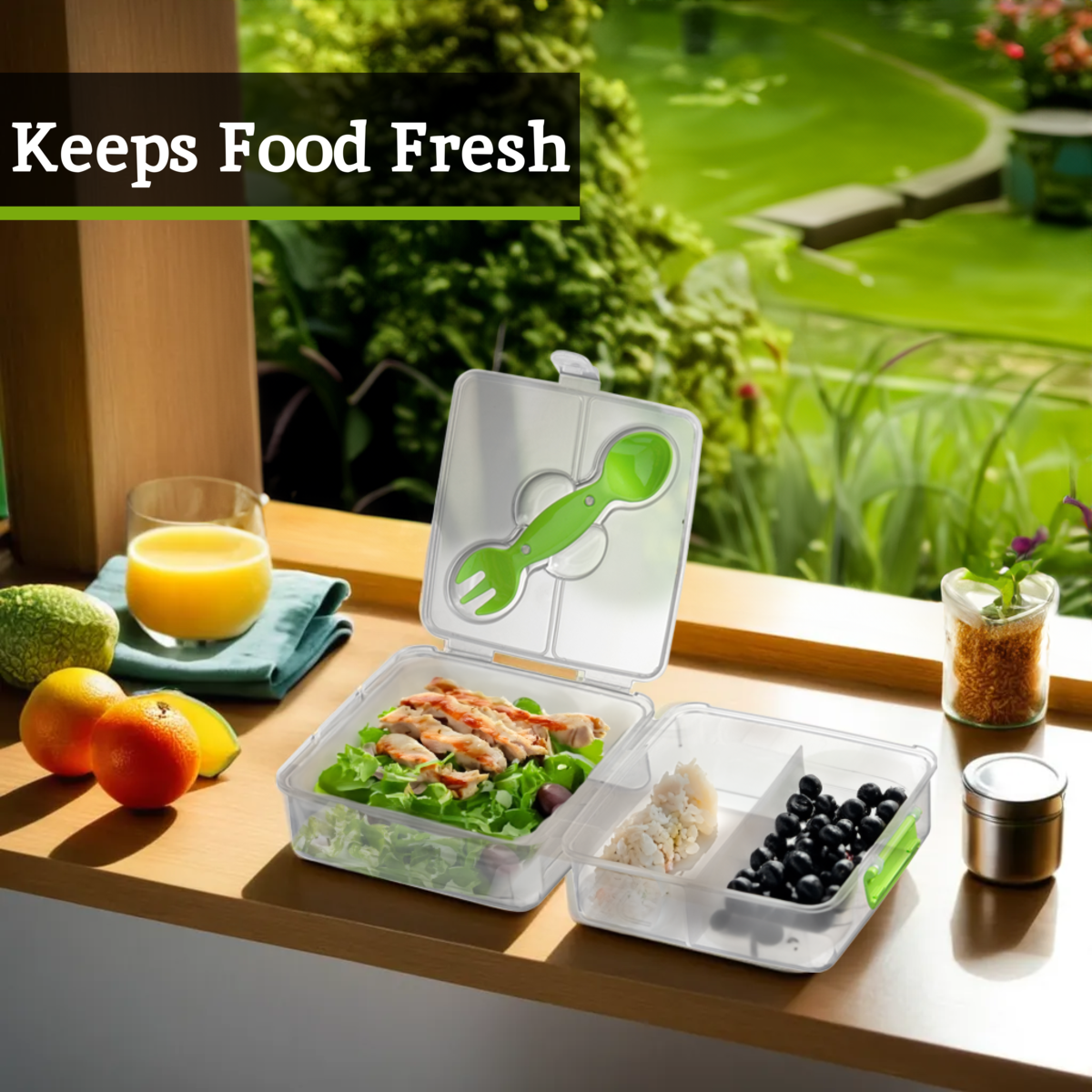 Clear Lunch Box with Removable Compartments