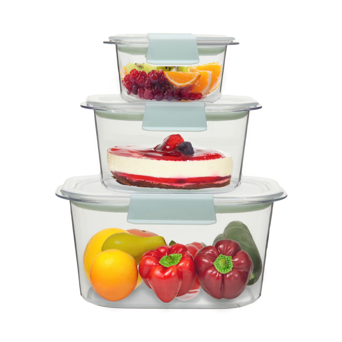 Set of 3 Food Storage Containers with Airtight Lids