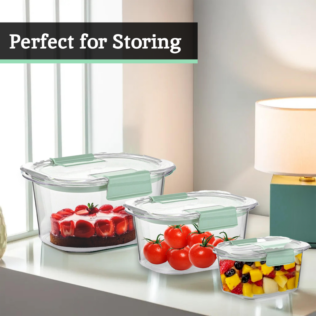Set of 3 Food Storage Containers with Airtight Lids