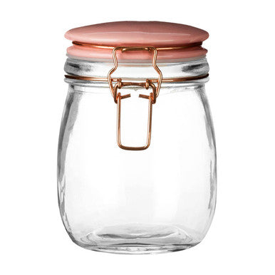 Retro Pastel Pink Glass Jar 750ml