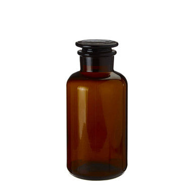 Small Amber Glass Bottle with Stopper