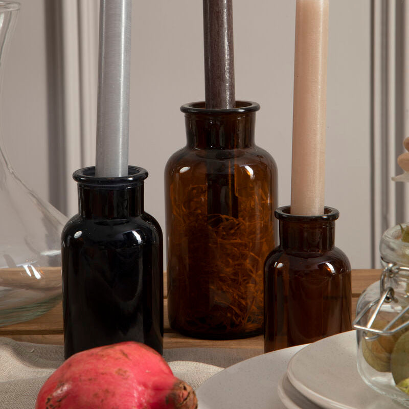 Small Amber Glass Bottle with Stopper