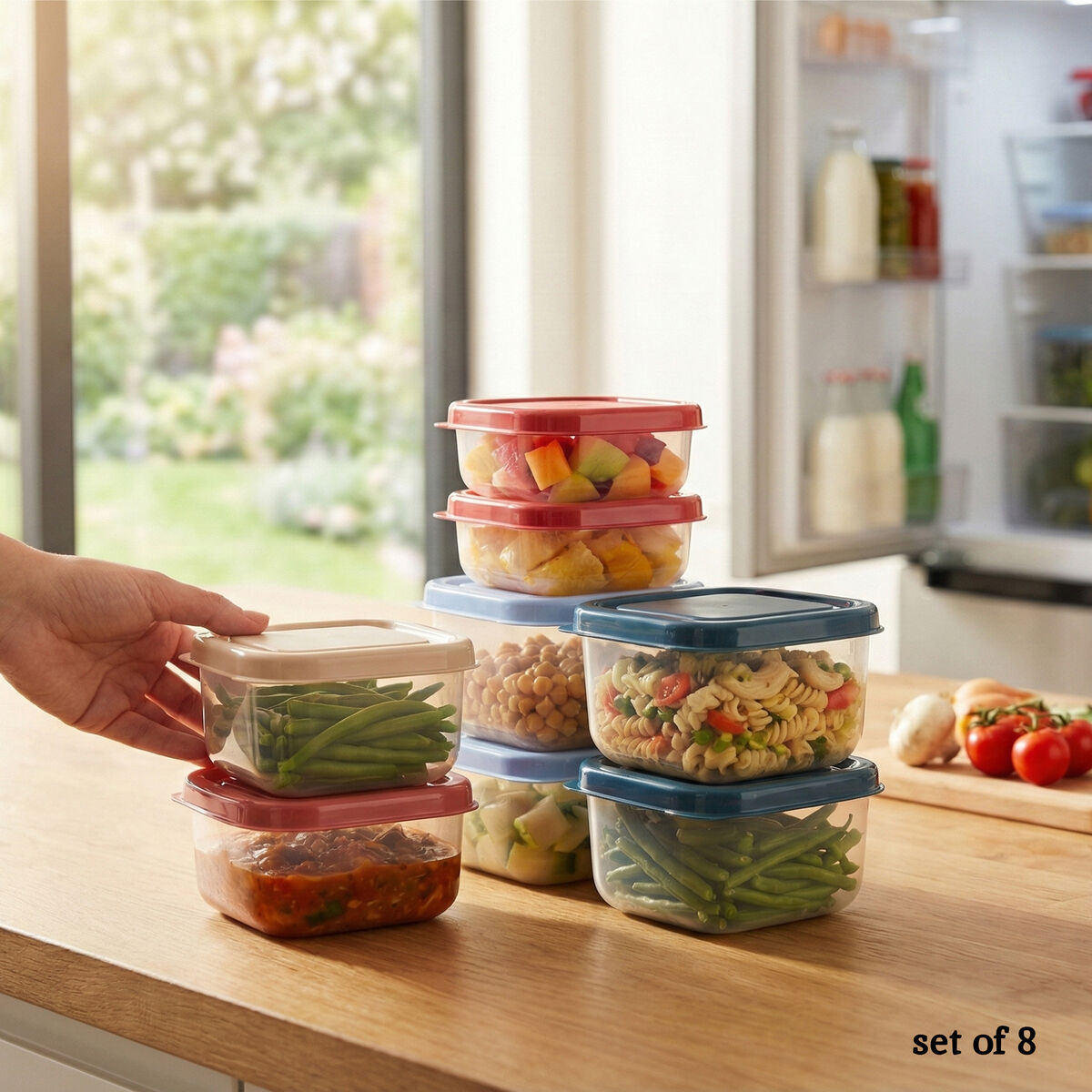 Set of 8 Multicolour Mini Storage Containers