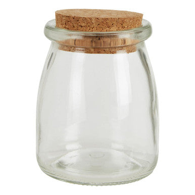Set of 6 Round Glass Jars with Cork Stoppers