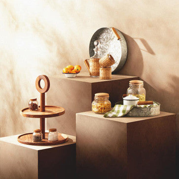Set of 6 Round Glass Jars with Cork Stoppers