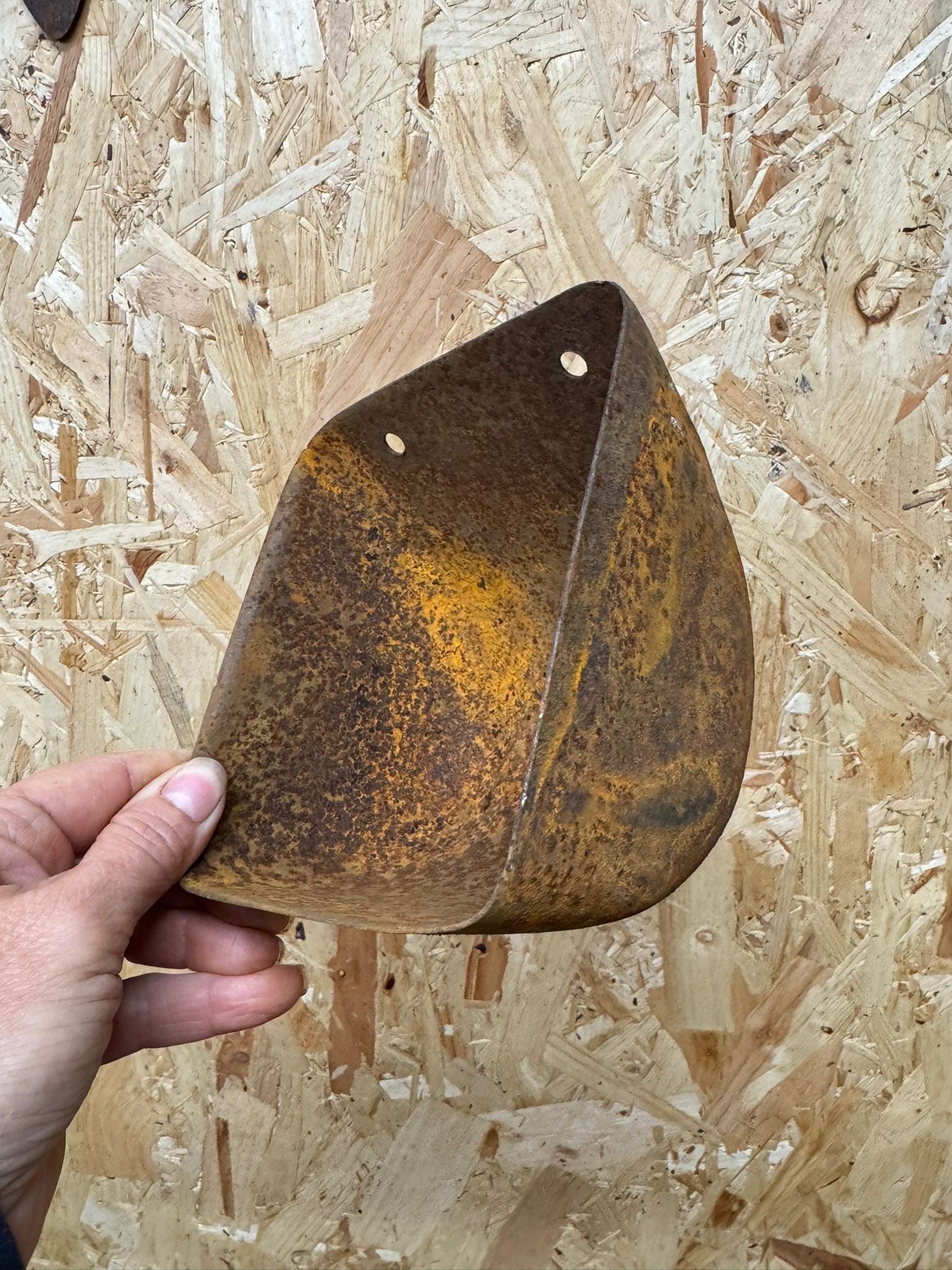 Vintage Rusty Metal Wall Mounted Planter