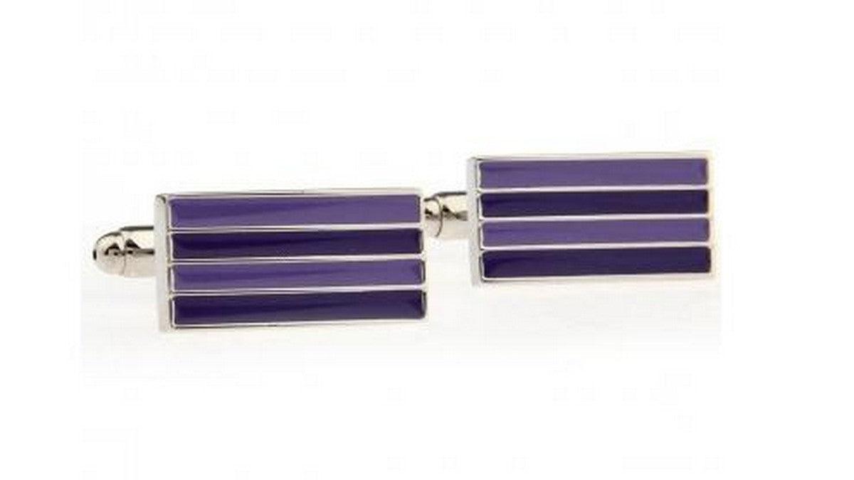 Purple Striped Cufflinks