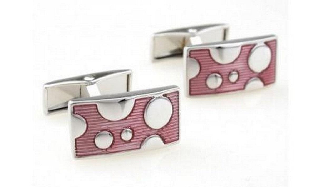 Pink and Silver Bubble Design Cufflinks