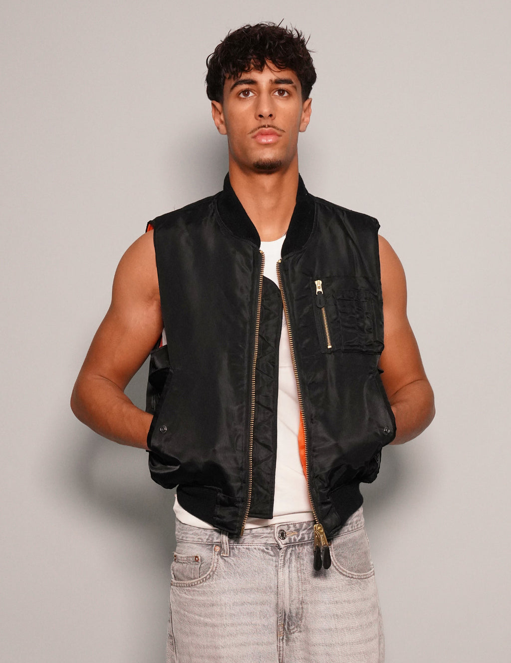 Saint Bomber Gilet in Black