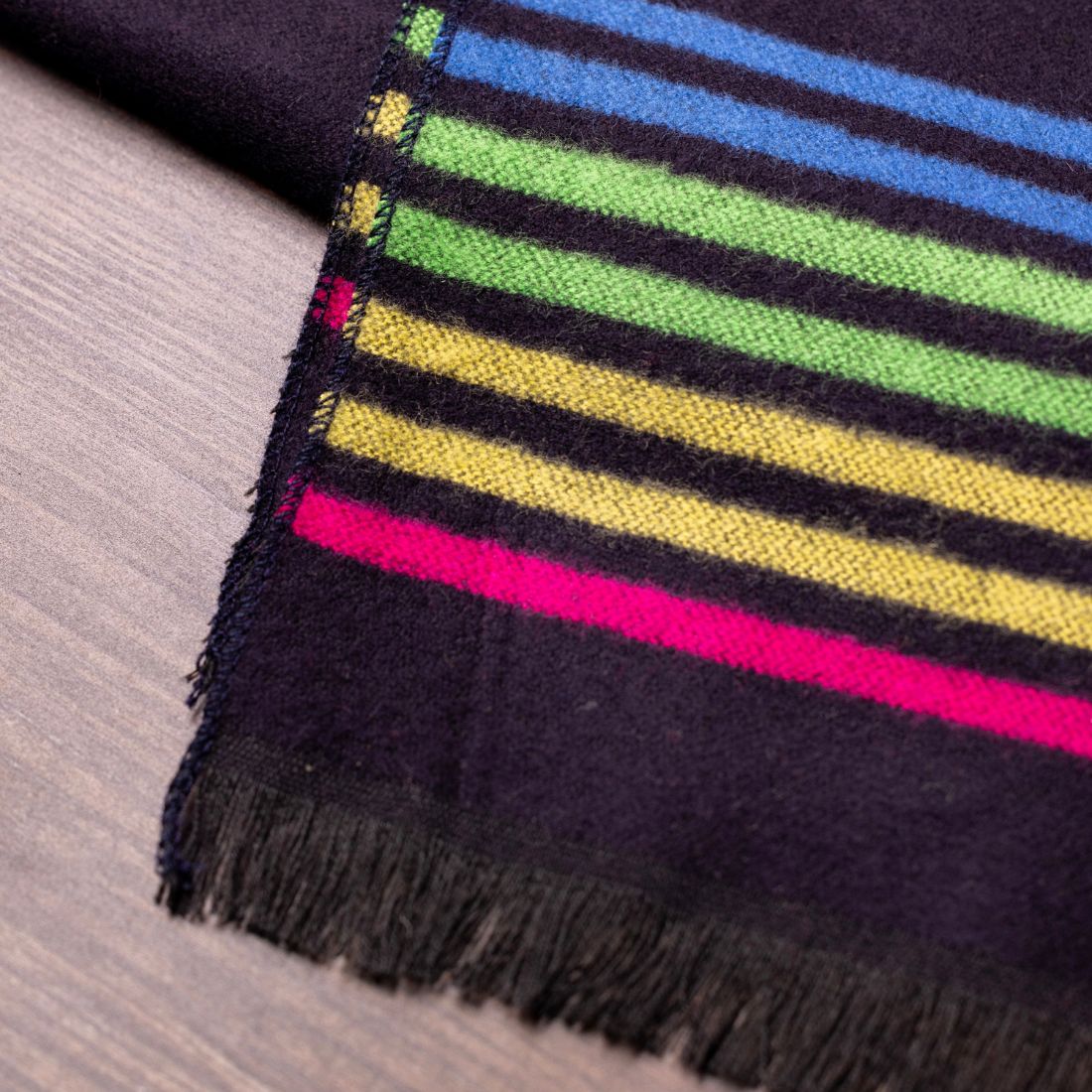 Black Fine Stripe Bamboo Scarf
