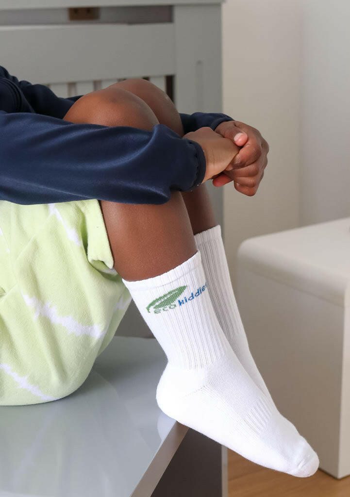 Organic Cotton Ribbed Socks for Kids in White