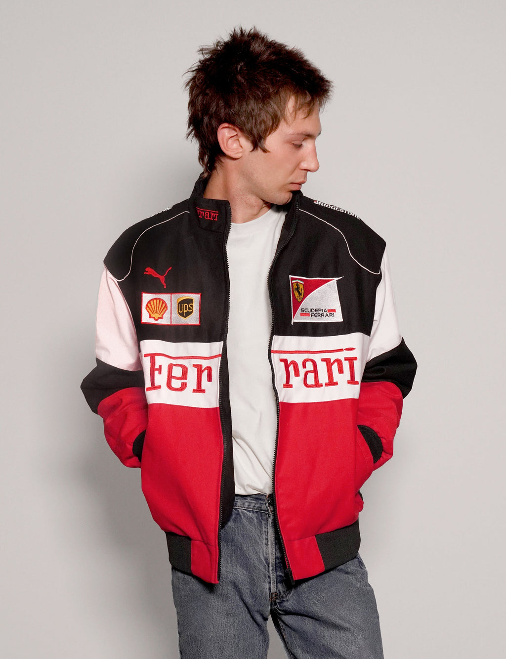 Red Racing Jacket Vintage Cotton