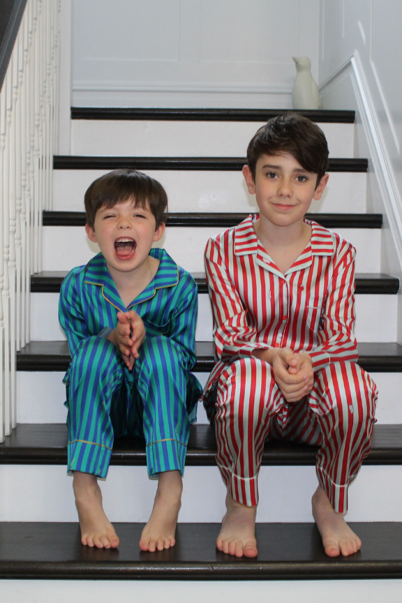 Rainforest Stripe Silk Pyjama Set for Boys